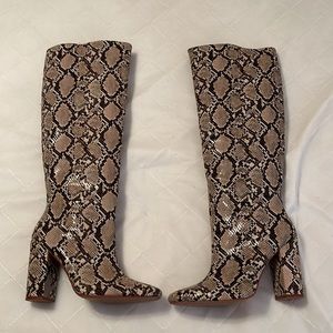 Zara Snakeskin Heeled boots